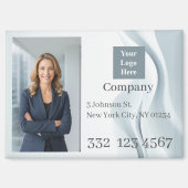 White Wave Company Photo Logo Promotional Business マグネット (正面)