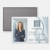 White Wave Company Photo Logo Promotional Business マグネット (正面/裏面)