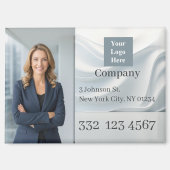 White Wave Company Photo Logo Promotional Business マグネット (正面)