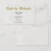 White Wave Gold on Gray Stylist Fashion Adaptable 名刺 (正面/裏面)