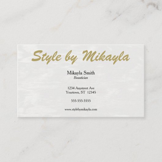 White Wave Gold on Gray Stylist Fashion Adaptable 名刺 (正面)