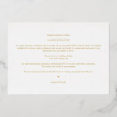 White Wedding Fancy Ornament Frame Flowers Photo 箔招待状 (裏面)
