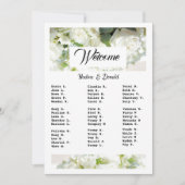White Wedding Greenery Downloadable Seating Chart 招待状 (正面)