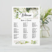 White Wedding Greenery Downloadable Seating Chart 招待状 (スタンド正面)