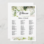 White Wedding Greenery Downloadable Seating Chart 招待状 (正面/裏面)