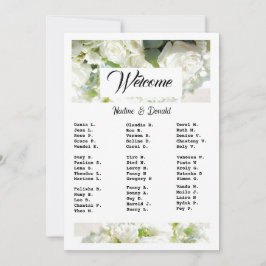 White Wedding Greenery Downloadable Seating Chart 招待状