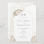 White wedding Invitation 招待状 (正面/裏面)