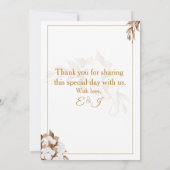 White Wedding Invite with Elegant Heart & Roses 招待状 (裏面)