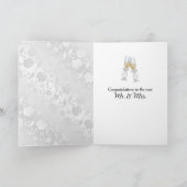 White Wedding Satin Damask カード (内部)