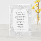 White Wedding Satin Damask カード (黄色い花)