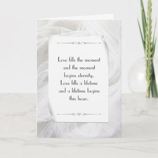 White Wedding Tulle Abstract カード (正面)