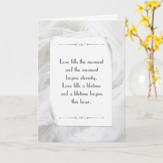 White Wedding Tulle Abstract カード (黄色い花)