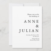 White Wedding with a photo & QR Code 招待状 (正面)