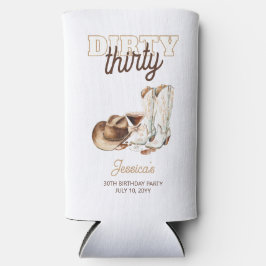 White Western Dirty Thirty 30th Birthday Party スリム缶クーラー