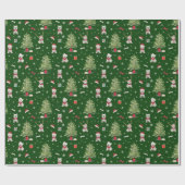 White Westie Christmas Whimsical ラッピングペーパー (フラット)