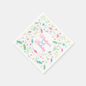 White Whimsical Garden Butterfly Girls Birthday スタンダードカクテルナプキン (角)