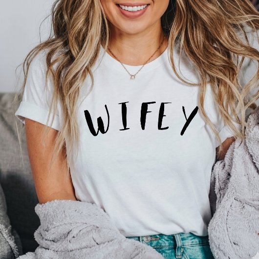 white wifey modern script T-Shirt Tシャツ