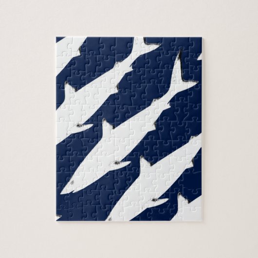 white wild shark - sea animals ジグソーパズル (縦)