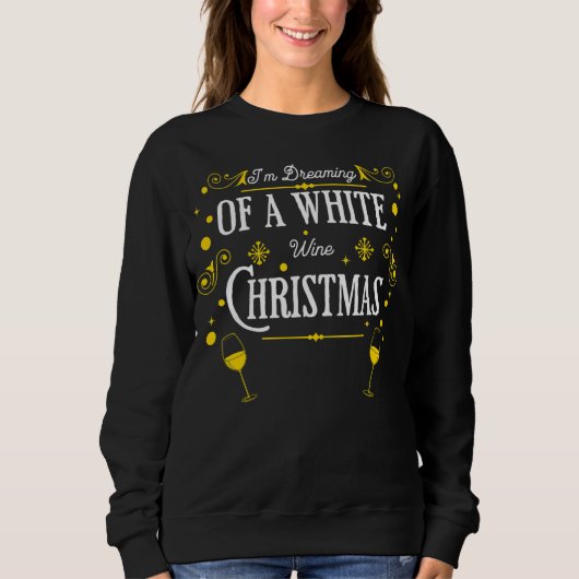 White Wine Christmas Holiday Sweater スウェットシャツ (正面)