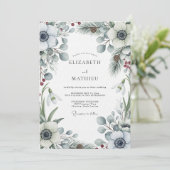 White Winter Botanical Romance Wedding 招待状 (スタンド正面)