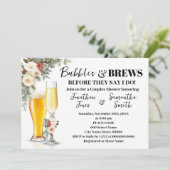 White Winter Floral Bubbles & Brews Bridal Shower 招待状 (スタンド正面)