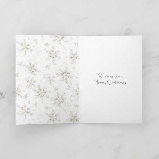 White Winter Snowflakes Christmas Town カード (内部)