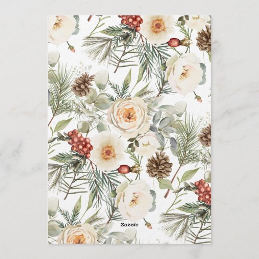 White Winter Wedding Nothing Fancy Just Love  招待状 (裏面)