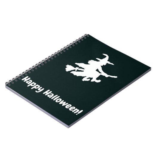 White Witch on Black - Happy Halloween  ノートブック (左側)