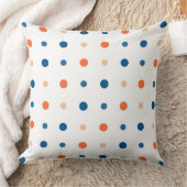 White with blue and orange dots クッション (ブランケット)