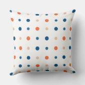 White with blue and orange dots クッション (裏面)