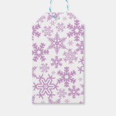 WHITE WITH PURPLE WINTER SNOWFLAKES ギフトタグ (正面)