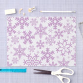 WHITE WITH PURPLE WINTER SNOWFLAKES 薄葉紙 (クラフト)