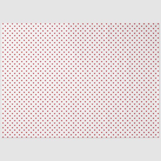White with Red Hearts Tissue Paper 薄葉紙 (正面)