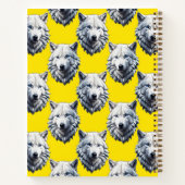White Wolf Head Pattern Design Yellow  ノートブック (裏面)