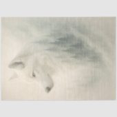 White Wolf Portrait with Forest Overlay Decoupage  薄葉紙 (正面)