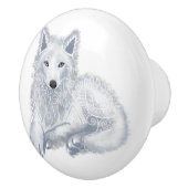 White Wolf Sprit Animal Ceramic Knob セラミックノブ (右)