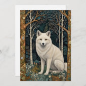 White wolf vintage boho woodland forest  シーズンカード (正面/裏面)