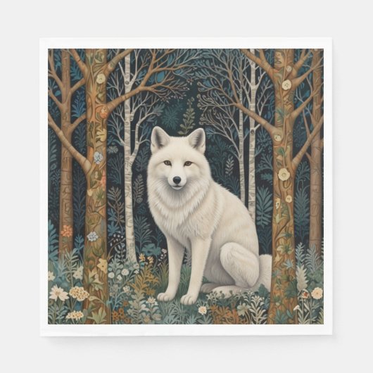 White wolf vintage boho woodland forest  スタンダードランチョンナプキン (正面)