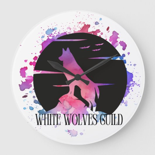 White Wolves Guild Clock ラージ壁時計 (正面)
