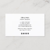 White Wood Add Logo  Photo Card 名刺 (裏面)