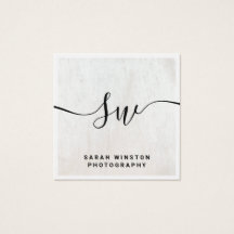 White Wood  Signature Script Monogram