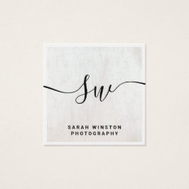 White Wood  Signature Script Monogram