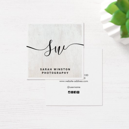 White Wood  Signature Script Monogram (デスク)