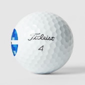 White words and geometric blue background ゴルフボール (ロゴ)