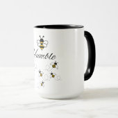 WHITE YELLOW BLACK COMBO BEE HUMBLE BUMBLE BEE  マグカップ (正面右)