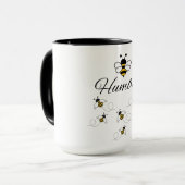 WHITE YELLOW BLACK COMBO BEE HUMBLE BUMBLE BEE  マグカップ (正面左)