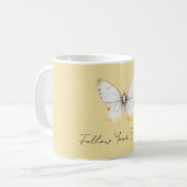 White Yellow Butterfly コーヒーマグカップ (正面左)