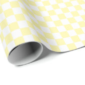 White & Yellow Checkerboard Wrapping Paper Roll ラッピングペーパー (ロールコーナー)