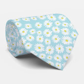 White yellow cyan daisy flower pattern ネクタイ (ロール)
