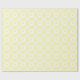 White Yellow Daisy Pattern  ラッピングペーパー